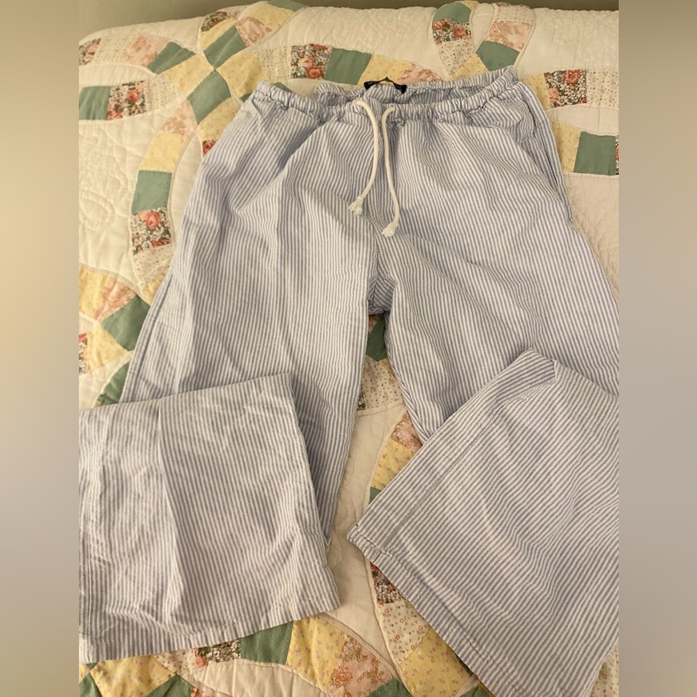 Brandy Melville linen striped pants